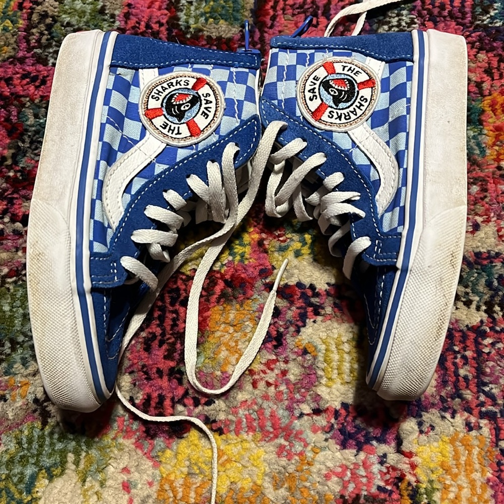 Vans Kids High-Top Sneakers - Blue and White